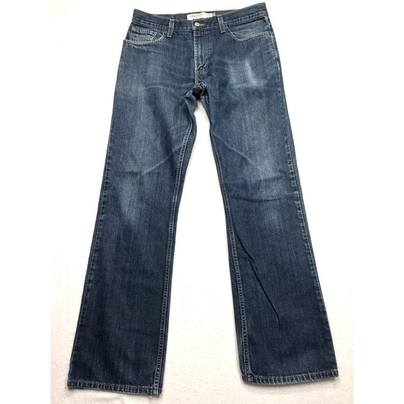 Y2K LEVIS 527 Low Boot Cut Jeans Men 34x34 Distress Denim Blue Cowboy Western - Picture 1 of 16